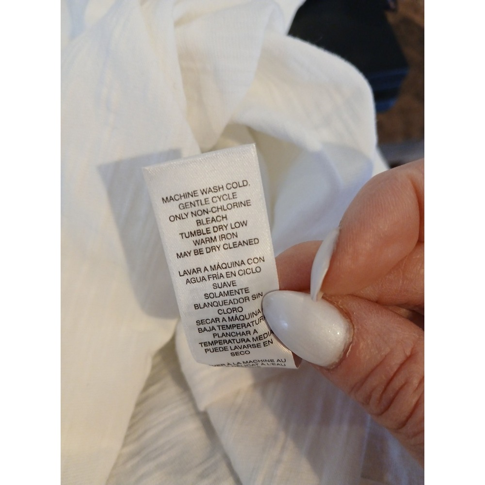 NWT Chico's Womens Size 3 White Eyelet Lace Sleeve Hem Tie T Shirt - Picture 8 of 14